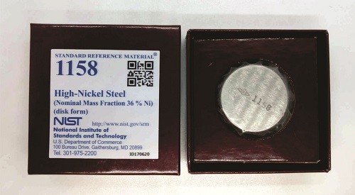 SRM 1158 - 高鎳鋼(標(biāo)稱質(zhì)量分?jǐn)?shù)36%Ni)(圓盤形)標(biāo)準(zhǔn)品